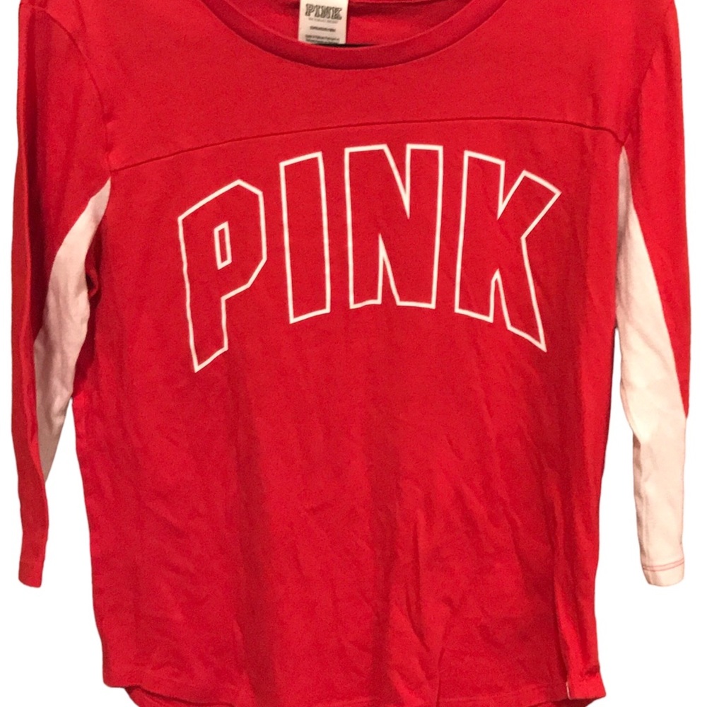 Victoria’s Secret Pink red 3/4 sleeve shirt size small medium